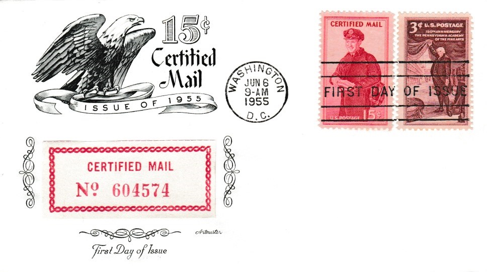 FA1 - 1955 15c Certified Mail - Mystic Stamp Company